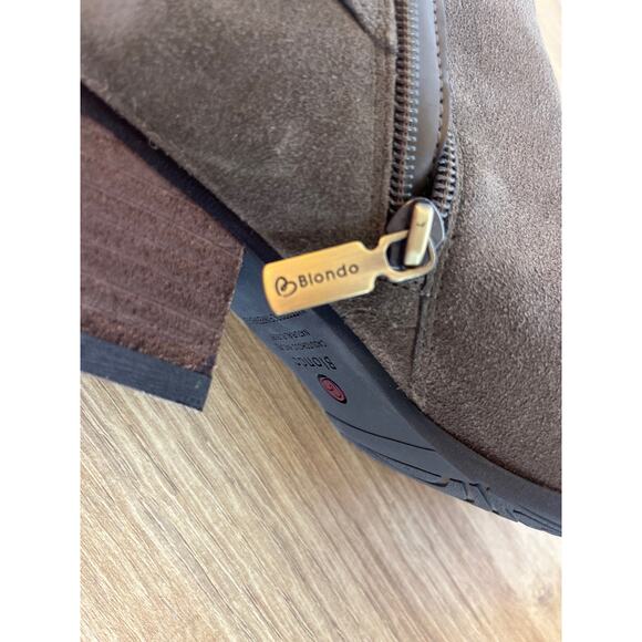 Blondo Waterproof Suede Ankle Boots Size 8M Dark Taupe Insulated Winter Booties - Picture 8 of 11